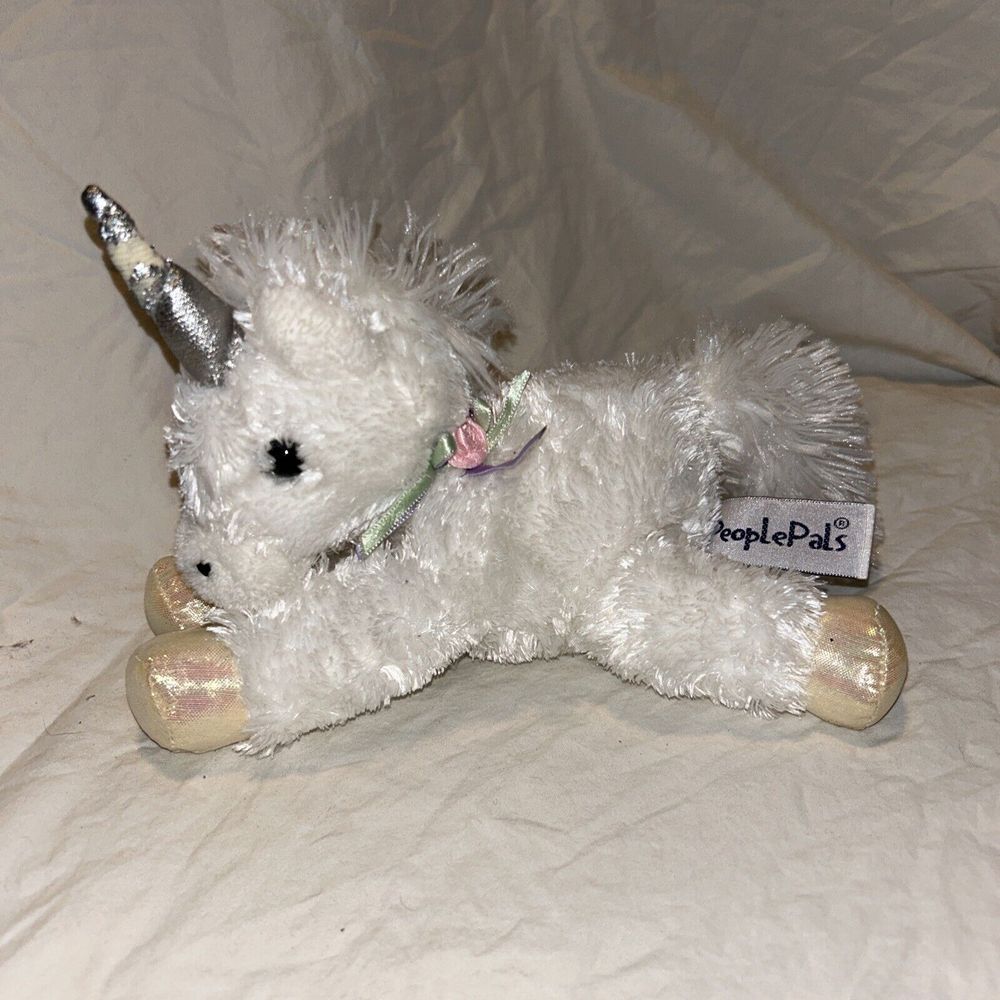 People Pals Plush White Unicorn Girls Plush stuffed Horse Toy P4